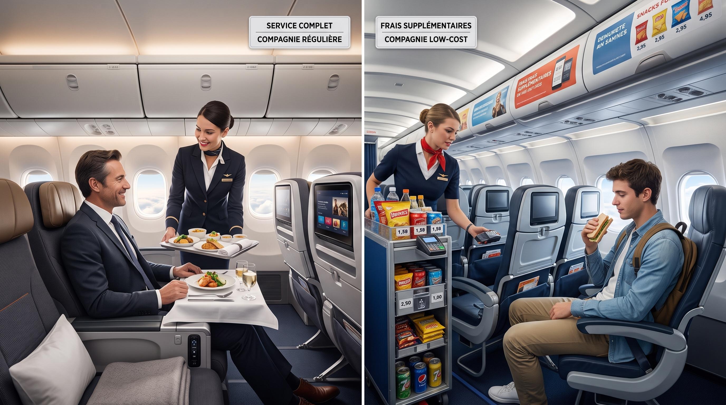 Les différences entre compagnie régulière et compagnie low-cost Les différences entre compagnie régulière et compagnie low-cost